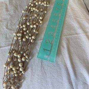 Crystal and wood multi necklace